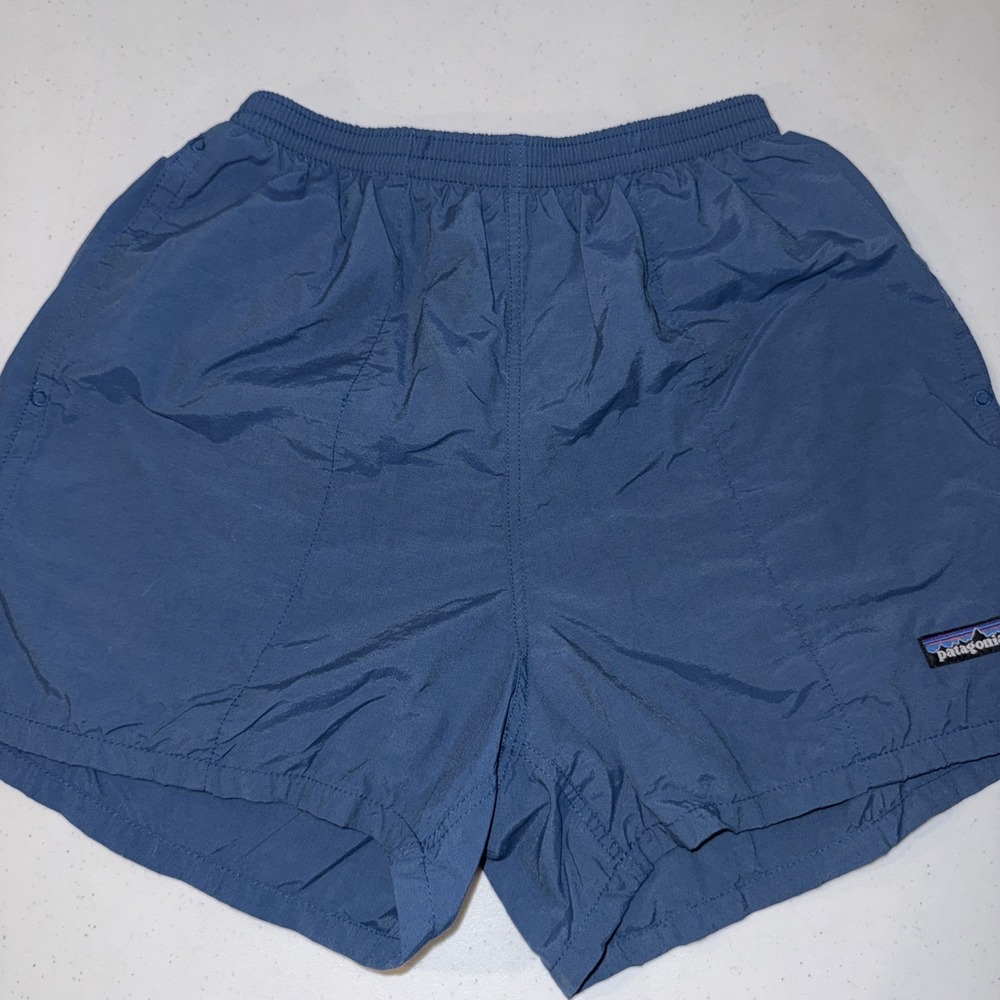 Patagonia 4" Swim Trunks Hiking Shorts Blue 57014 Mens Size Small Pockets - Picture 13 of 14